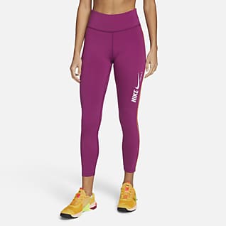 Nike Dri-FIT One 7/8-leggings med mellemhøj talje og grafik til kvinder