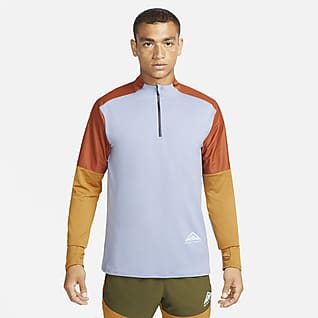 Nike Dri-FIT Trail Мужская футболка для трейлраннинга с молнией на половину длины