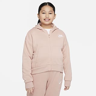Nike Sportswear Club Fleece Hettejakke til store barn (jente) (utvidet størrelse)