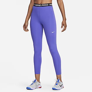 Nike Pro 365 Leggings a 7/8 a vita alta con inserto in mesh – Donna