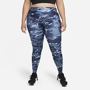 Nike Dri-FIT One Leggings de tiro medio con estampado camuflajeado para mujer (talla grande)
