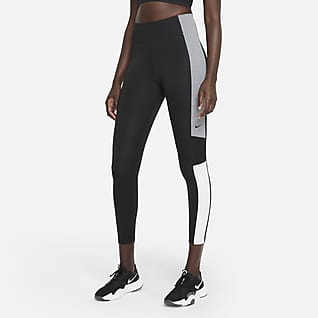 Nike Dri-FIT One Leggings i 7/8-längd med medelhög midja och färgblock för kvinnor
