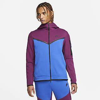 Nike Felpa leggera cappuccio zip uomo sportswear tech fleece hoodie