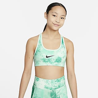 Nike Swoosh Older Kids' (Girls') Tie-Dye Reversible Printed Sports Bra