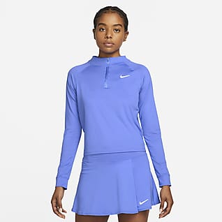 NikeCourt Dri-FIT Victory Haut de tennis à manches longues et demi-zip pour Femme