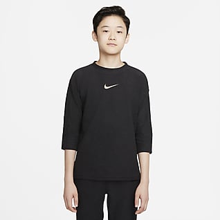 Nike Yoga Playera de cuello redondo de French Terry para niño talla grande