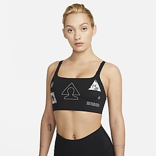 Nike Yoga Dri-FIT Indy Brassière de sport à motif non rembourrée à maintien léger pour Femme