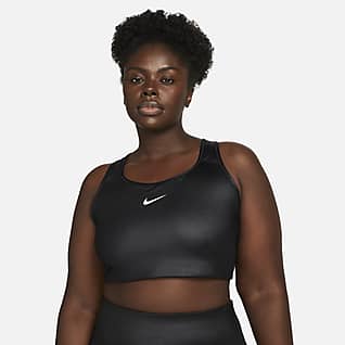 Nike Dri-FIT Swoosh Bra deportivo de media sujeción con almohadilla de una sola pieza en tela brillante para mujer talla grande