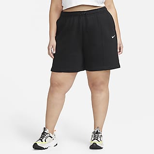 Nike Sportswear Essential Calções de cintura subida de lã cardada para mulher (tamanhos grandes)