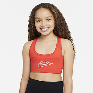 Nike Dri-FIT Swoosh Αθλητικός στηθόδεσμος για μεγάλα κορίτσια