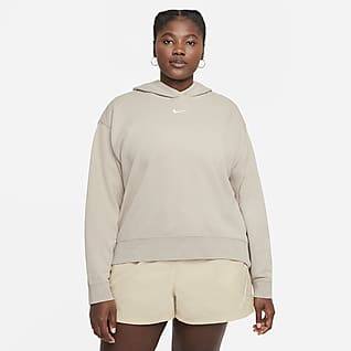 Nike Sportswear Essential Collection Vorgewaschener Fleece-Hoodie für Damen (große Größe)