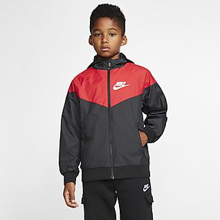 nike windbreaker jacket red and black