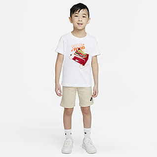 Nike Sportswear Conjunto de playera y shorts para niños talla pequeña