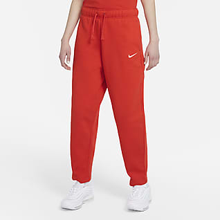 Nike Sportswear Collection Essentials Calças de corte arredondado de lã cardada para mulher