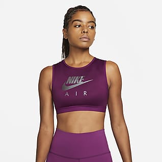 Nike Air Dri-FIT Swoosh Αθλητικός στηθόδεσμος μέτριας στήριξης με ψηλή λαιμόκοψη