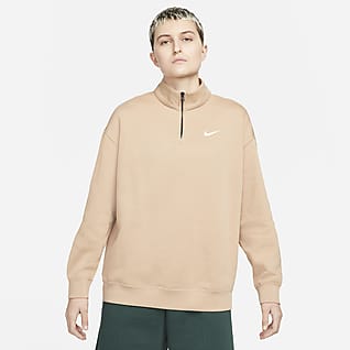 Nike Sportswear Essential Sudadera de tejido Fleece para mujer con cierre de 1/4