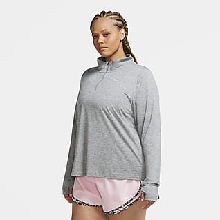 Nike Element Camiseta de running de medio cierre para mujer (talla grande)