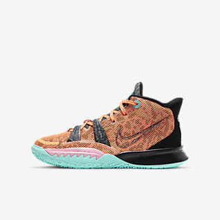 boys orange basketball shoes