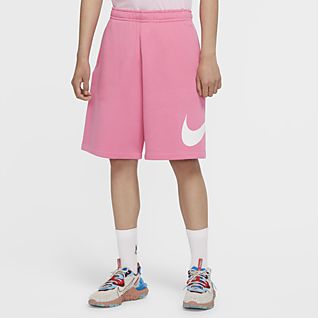 pink nike sweat shorts