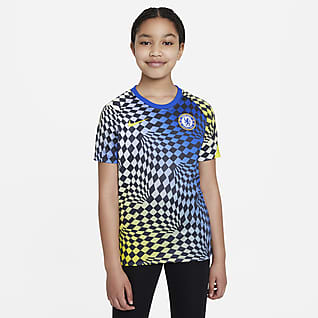 Τσέλσι Κοντομάνικη ποδοσφαιρική μπλούζα προθέρμανσης για μεγάλα παιδιά