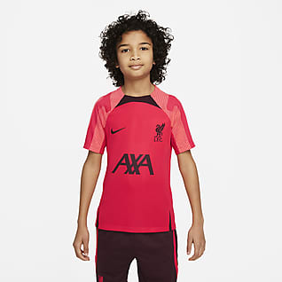 Liverpool FC Strike Nike Dri-FIT kortermet fotballoverdel til store barn