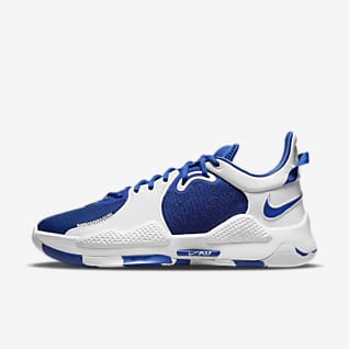 blue and white nike sneakers