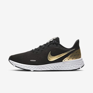 ladies black nike running trainers