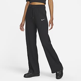 Nike Sportswear Γυναικείο ζέρσεϊ παντελόνι με φαρδιά μπατζάκια σε ριμπ ύφανση