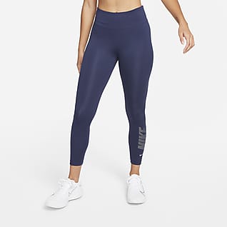 Nike Dri-FIT One 7/8-legging met halfhoge taille en graphic voor dames