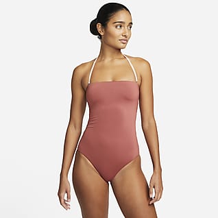 Nike Solid Women's Lace-up Bandeau One Piece