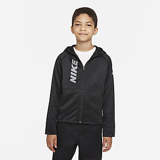Nike Therma-FIT Treningowa bluza z kapturem i zamkiem na całej długości dla dużych dzieci (chłopców)
