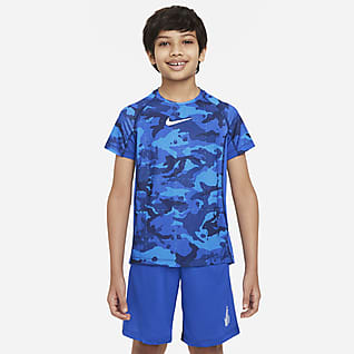 Nike Pro Dri-FIT Κοντομάνικη μπλούζα προπόνησης για μεγάλα αγόρια