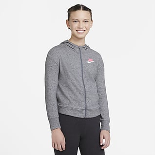 Nike Sportswear Ζέρσεϊ μπλούζα με κουκούλα και φερμουάρ σε όλο το μήκος για μεγάλα κορίτσια