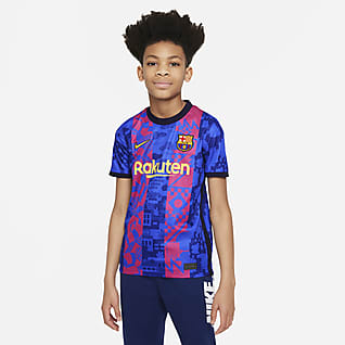 FC Barcelona 2021/22 Stadium (wersja trzecia) Koszulka piłkarska dla dużych dzieci Nike Dri-FIT