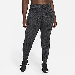 Nike Dri-FIT One Legging met hoge taille en print voor dames (Plus Size)
