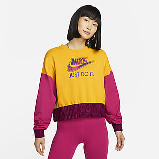 Nike Sportswear เสื้อคอกลมผ้าฟลีซโอเวอร์ไซส์ผู้หญิง