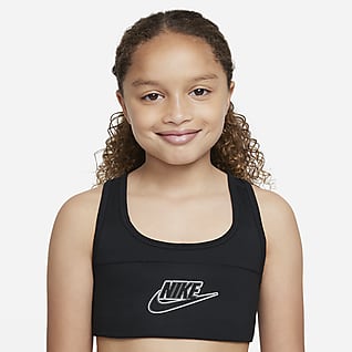 Nike Dri-FIT Swoosh Спортивное бра для девочек школьного возраста