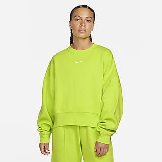 Nike Sportswear Collection Essentials Sudadera de cuello redondo de tejido Fleece oversized para mujer
