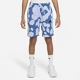 Nike Sportswear Spodenki z dzianiny dresowej z nadrukiem dla dużych dzieci (chłopców)