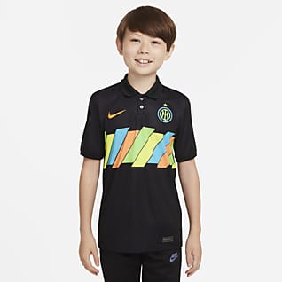 Inter Mediolan Stadium 2021/22 (wersja trzecia) Koszulka piłkarska dla dużych dzieci Nike Dri-FIT