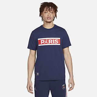 white and navy blue nike shirt