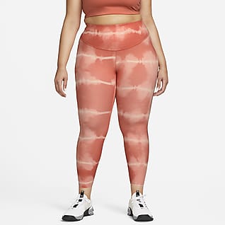 Nike Dri-FIT One Luxe Leggings de entrenamiento estampados de tiro medio para mujer (talla grande)