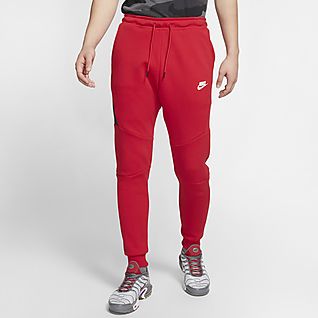 nike red joggers mens