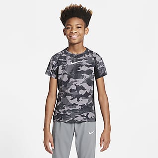 Nike Dri-FIT Εμπριμέ μπλούζα προπόνησης για μεγάλα αγόρια