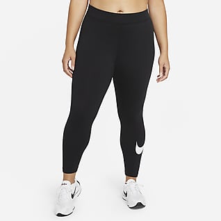 Nike Sportswear Essential Γυναικείο κολάν μεσαίου ύψους με σχέδιο Swoosh (μεγάλα μεγέθη)