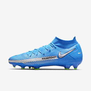 nike football shoes blue and white