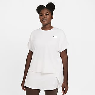 NikeCourt Dri-FIT Victory Kısa Kollu Kadın Tenis Üstü (Büyük Beden)