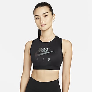 Nike Air Dri-FIT Swoosh สปอร์ตบราผู้หญิงซัพพอร์ตระดับกลางคอสูง