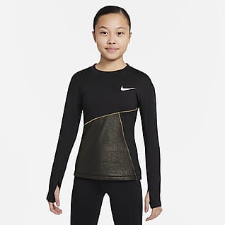 Nike Pro Warm Camiseta de entrenamiento para niña talla grande