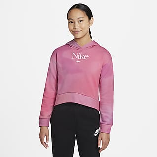 Nike Sportswear เสื้อมีฮู้ดผ้าเฟรนช์เทรีเด็กโตแบบสวม (หญิง)